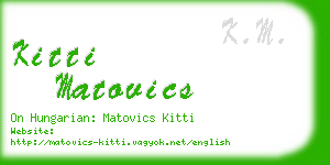 kitti matovics business card